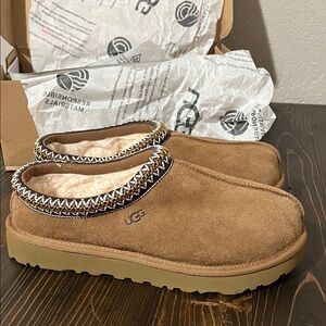 UGG Brown Suede Slip-On Clogs, Tasman II